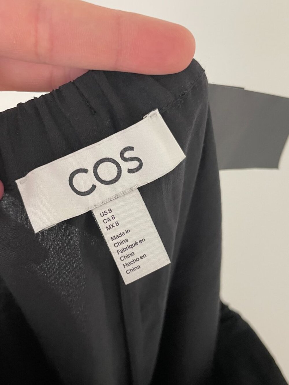 COS Black Pull On Silk Blend Pleated Wide Leg Flare Pants Size 8 - Picture 3 of 7